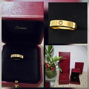 AUTH.CARTIER LOVE RING 18K YELLOW  GOLD SMALL MODEL 1 DIAMOND- EU 55 (7 1/4 US)